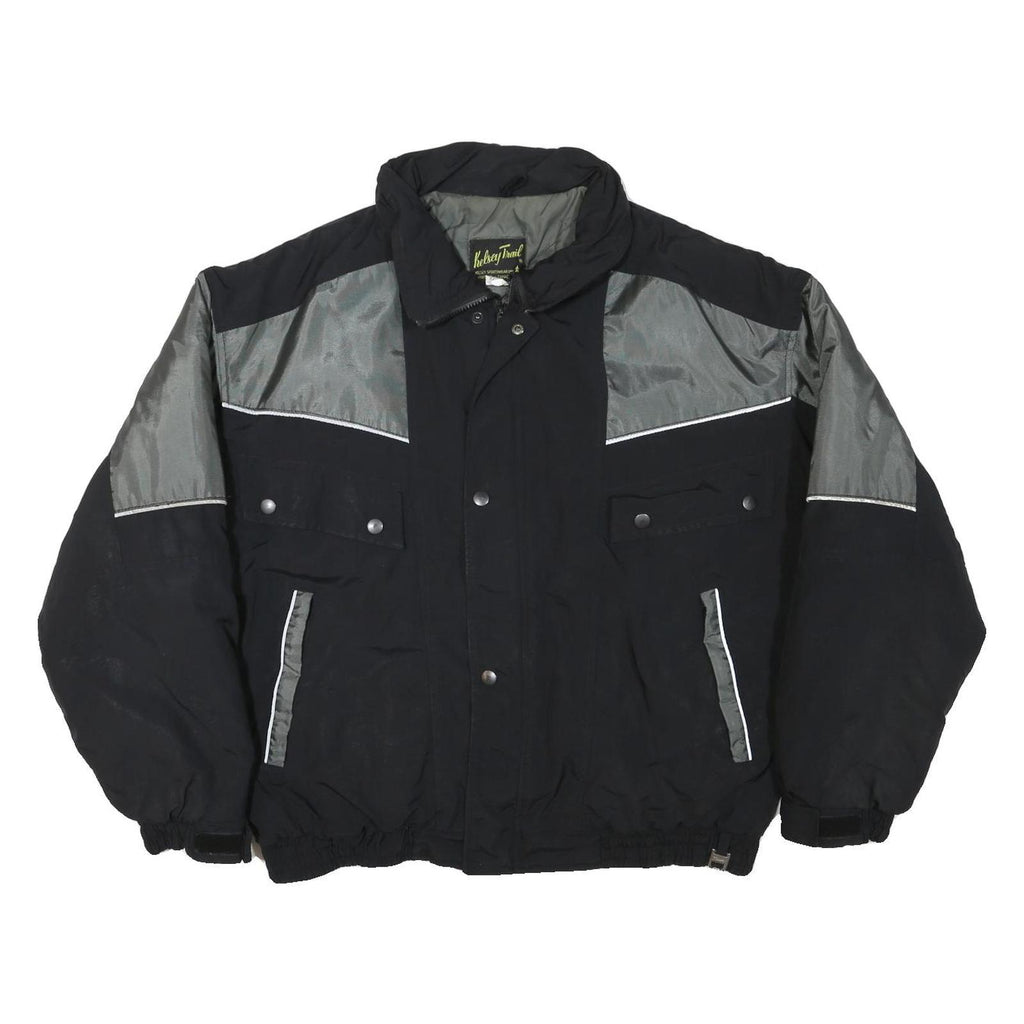 KELSEY THAIL Mens Black & Grey Zip Jacket XL Polyester Blend Colourblock Outdoor