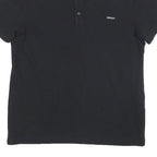 DKNY Mens Black Cotton Blend Polo Shirt M Short Sleeve Classic Fit Embroidered