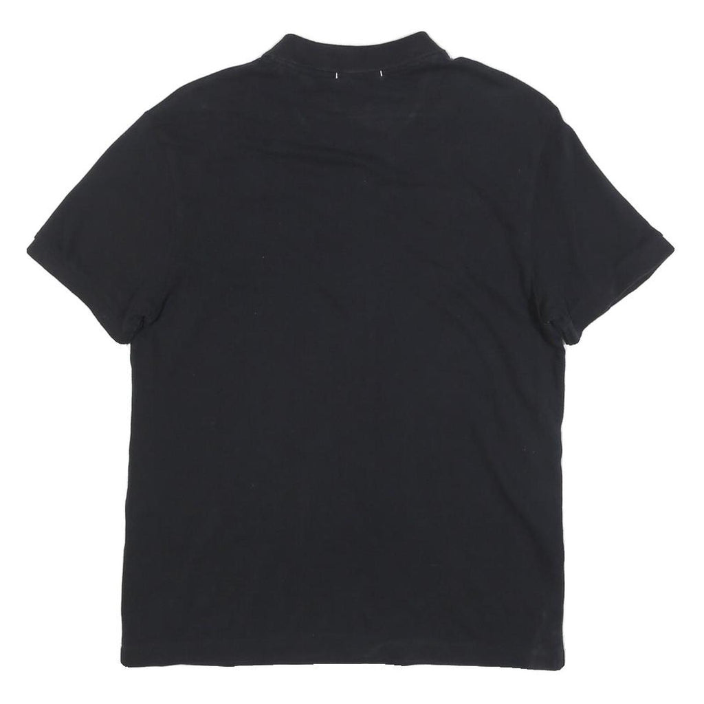 DKNY Mens Black Cotton Blend Polo Shirt M Short Sleeve Classic Fit Embroidered