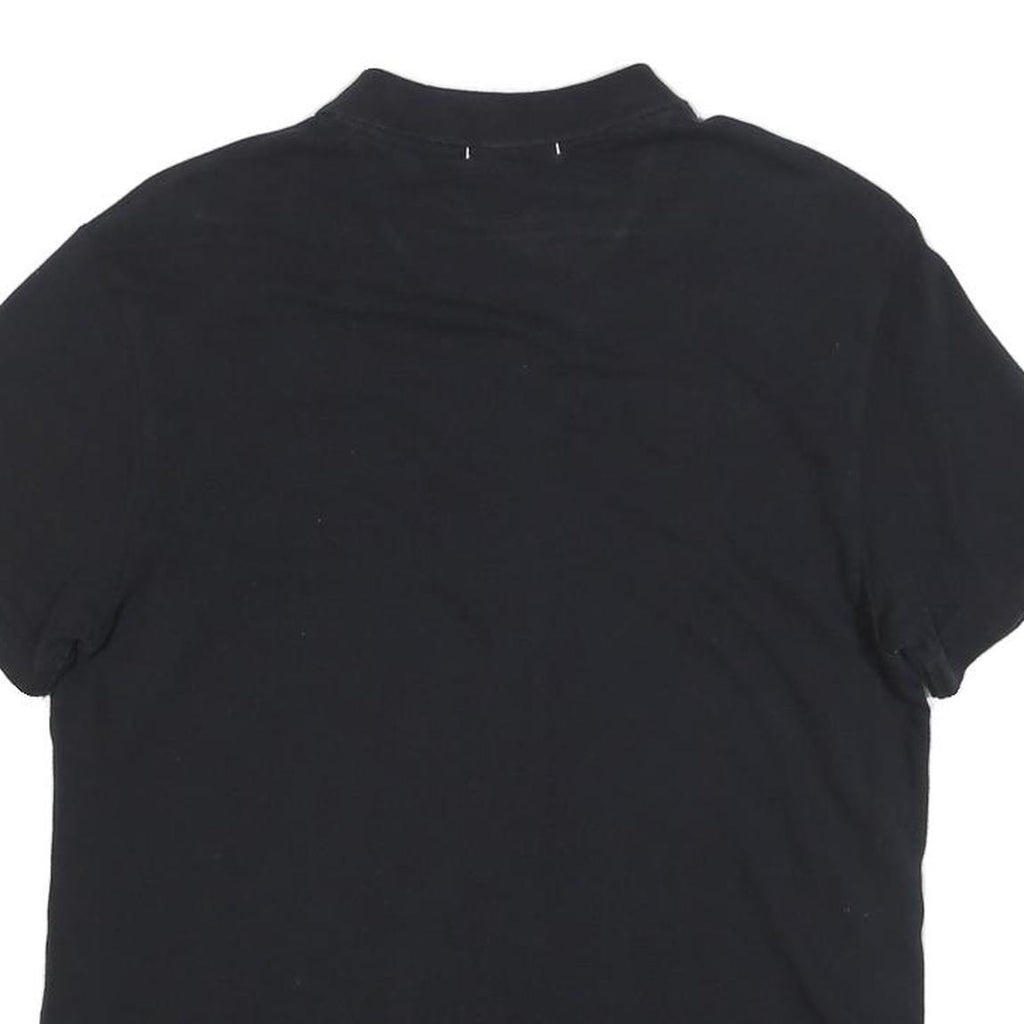 DKNY Mens Black Cotton Blend Polo Shirt M Short Sleeve Classic Fit Embroidered