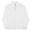 CHAPS Mens White Pullover Plain Half Zip Basic Knit XL Cotton Jumper