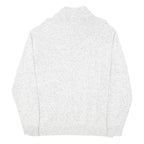 CHAPS Mens White Pullover Plain Half Zip Basic Knit XL Cotton Jumper