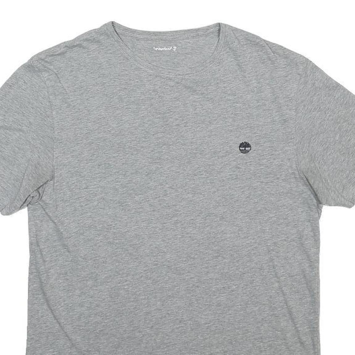 TIMBERLAND Mens Grey Plain T-Shirt S Short Sleeve Crew Neck Cotton Blend