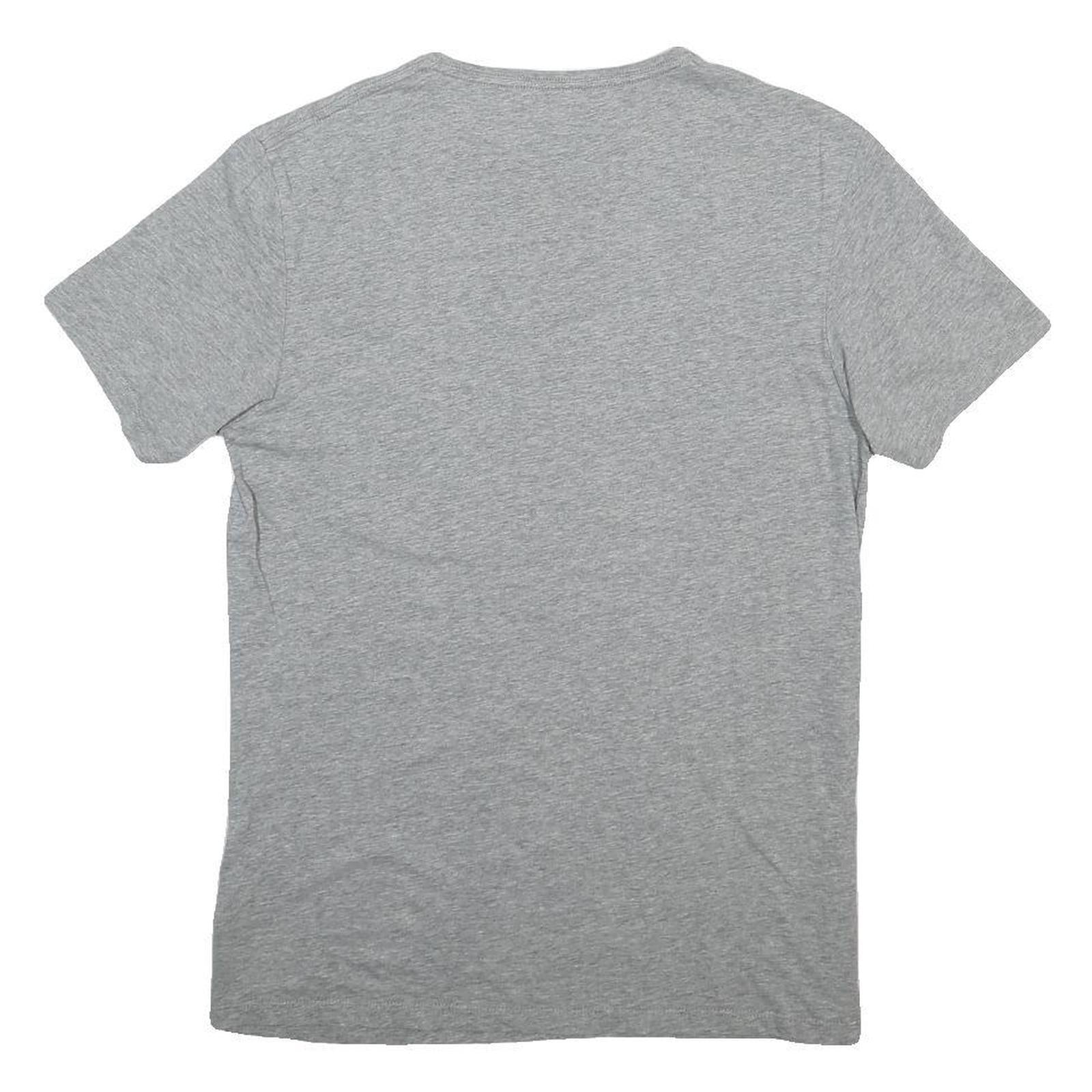 TIMBERLAND Mens Grey Plain T-Shirt S Short Sleeve Crew Neck Cotton Blend