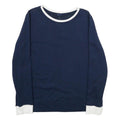 NAUTICA Mens Navy & White Sweatshirt Crew Neck M Cotton Blend Comfortable