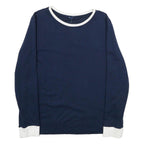 NAUTICA Mens Navy & White Sweatshirt Crew Neck M Cotton Blend Comfortable
