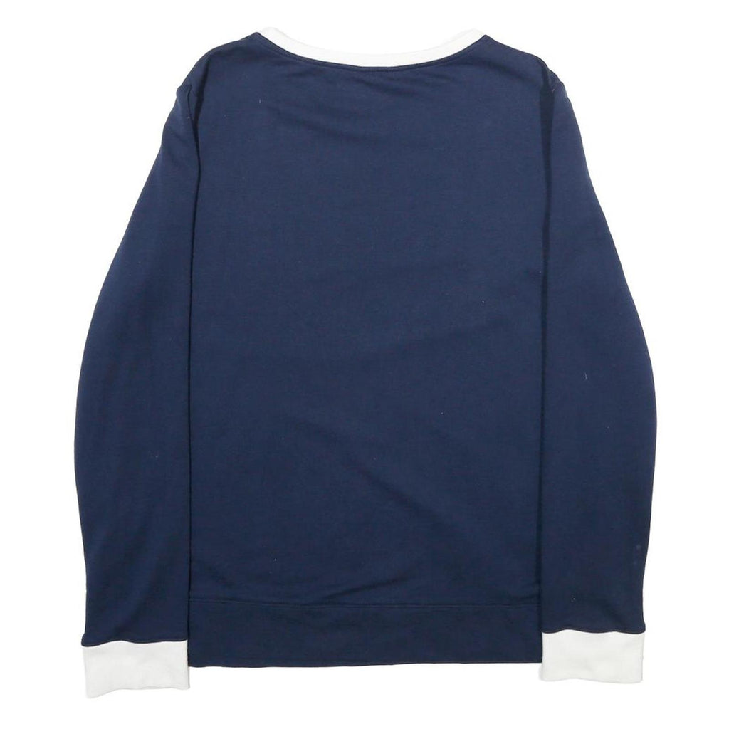 NAUTICA Mens Navy & White Sweatshirt Crew Neck M Cotton Blend Comfortable