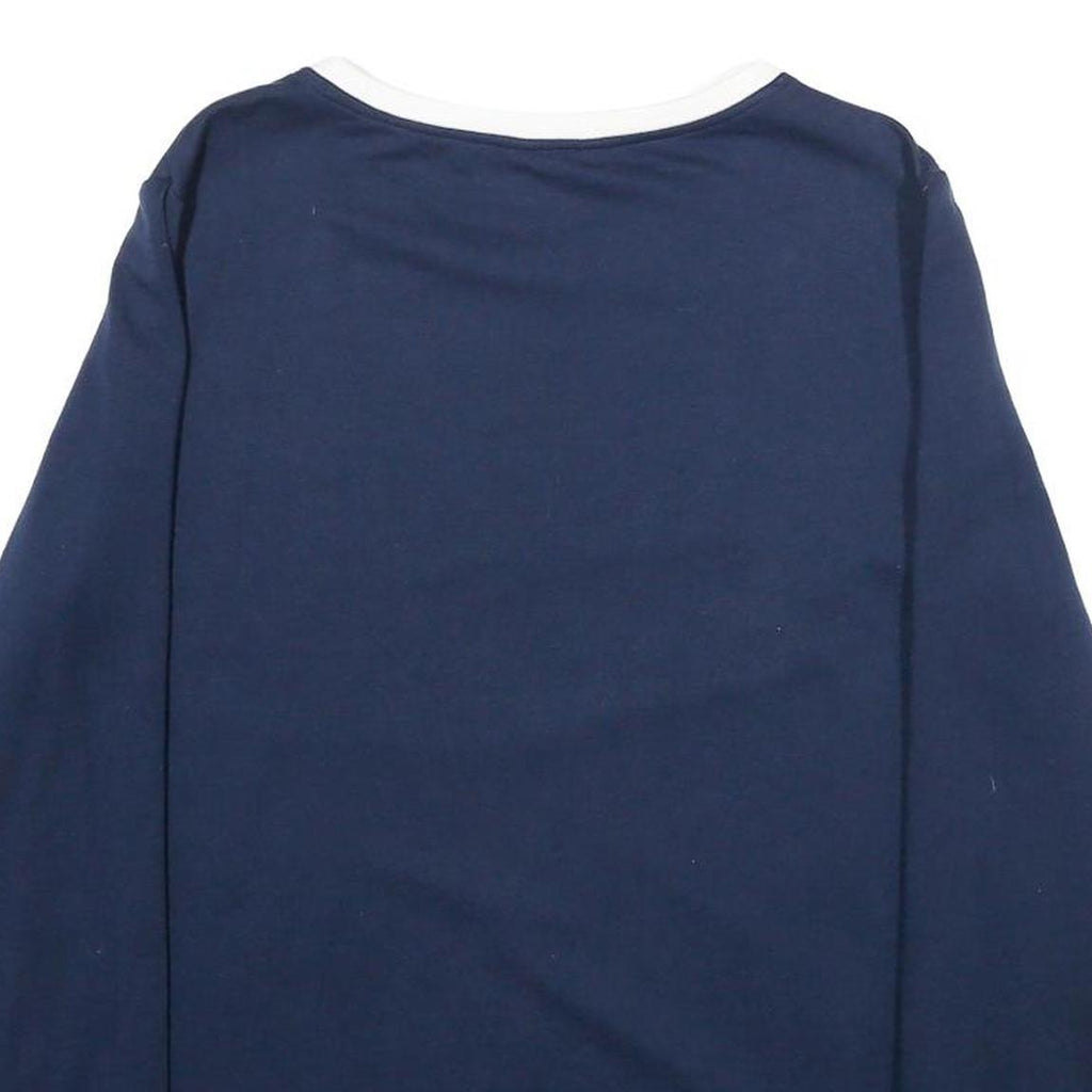 NAUTICA Mens Navy & White Sweatshirt Crew Neck M Cotton Blend Comfortable