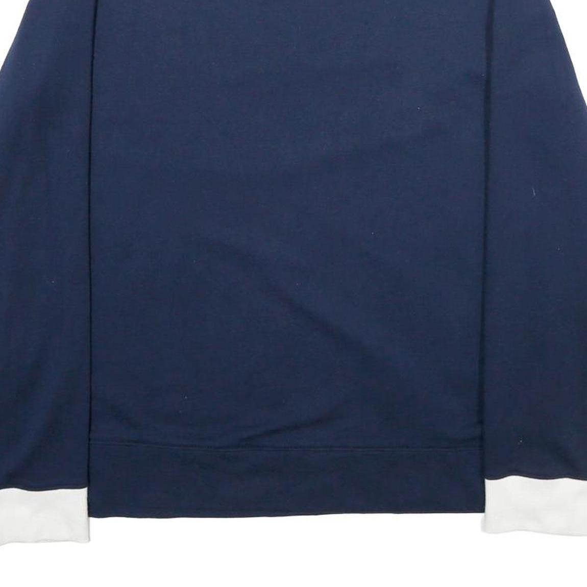 NAUTICA Mens Navy & White Sweatshirt Crew Neck M Cotton Blend Comfortable