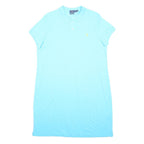 POLO RALPH LAUREN Womens Blue Cotton Polo Shirt Dress Short Sleeve XL Casual