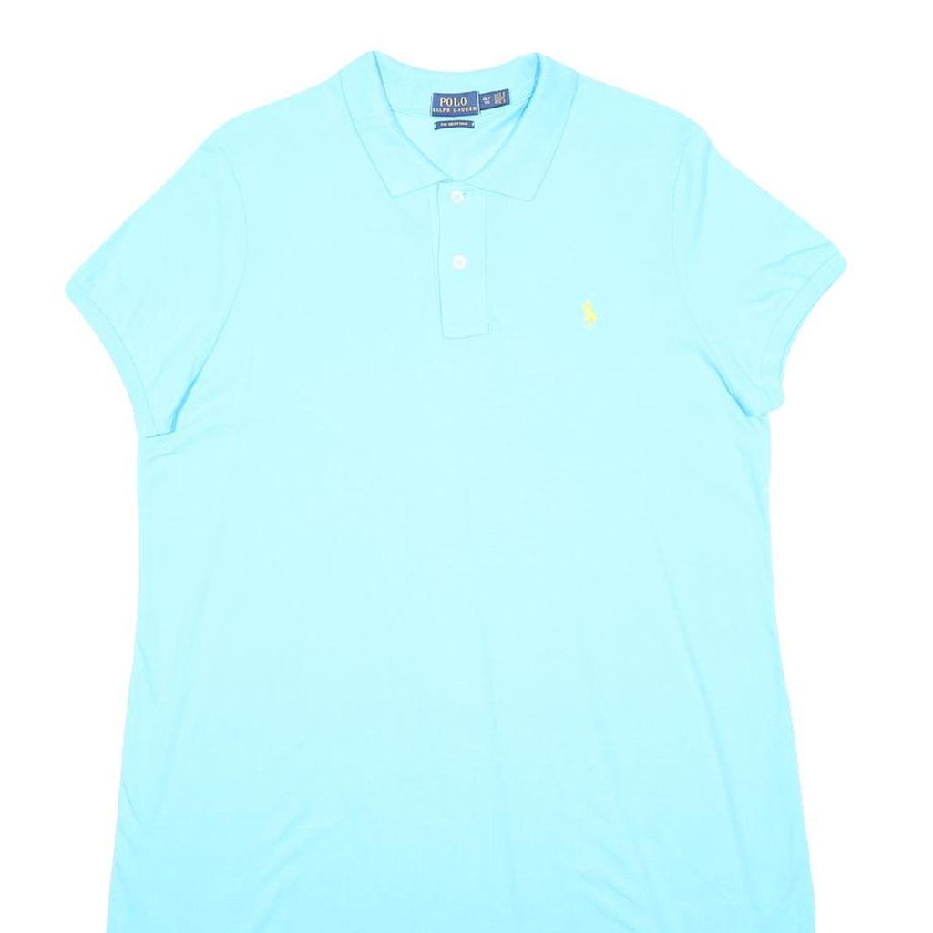 POLO RALPH LAUREN Womens Blue Cotton Polo Shirt Dress Short Sleeve XL Casual
