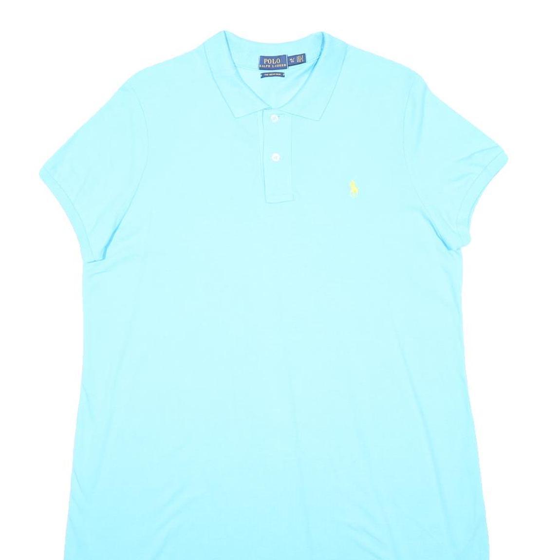 POLO RALPH LAUREN Womens Blue Cotton Polo Shirt Dress Short Sleeve XL Casual