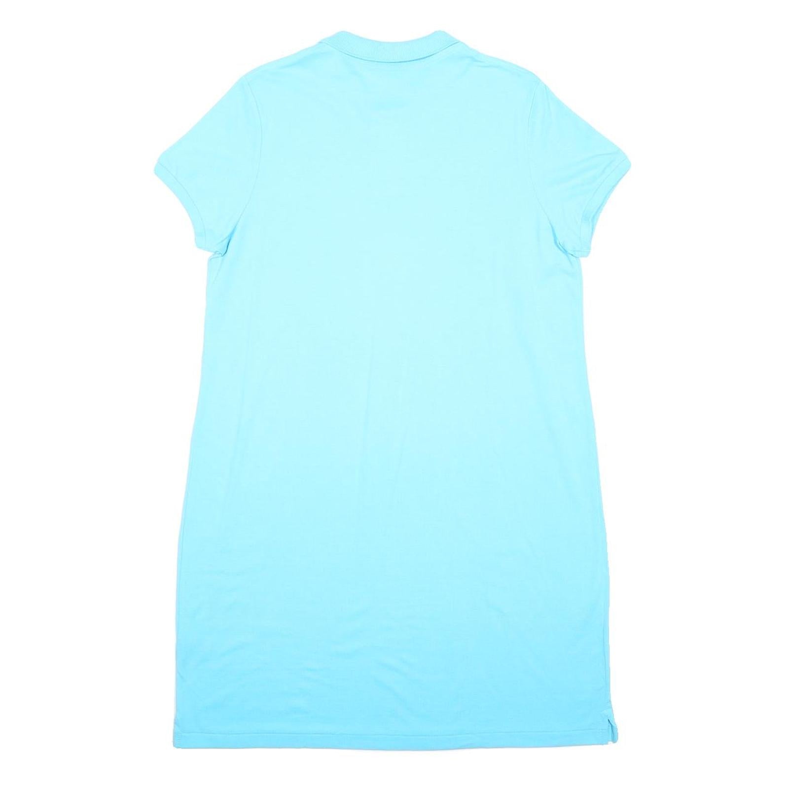 POLO RALPH LAUREN Womens Blue Cotton Polo Shirt Dress Short Sleeve XL Casual