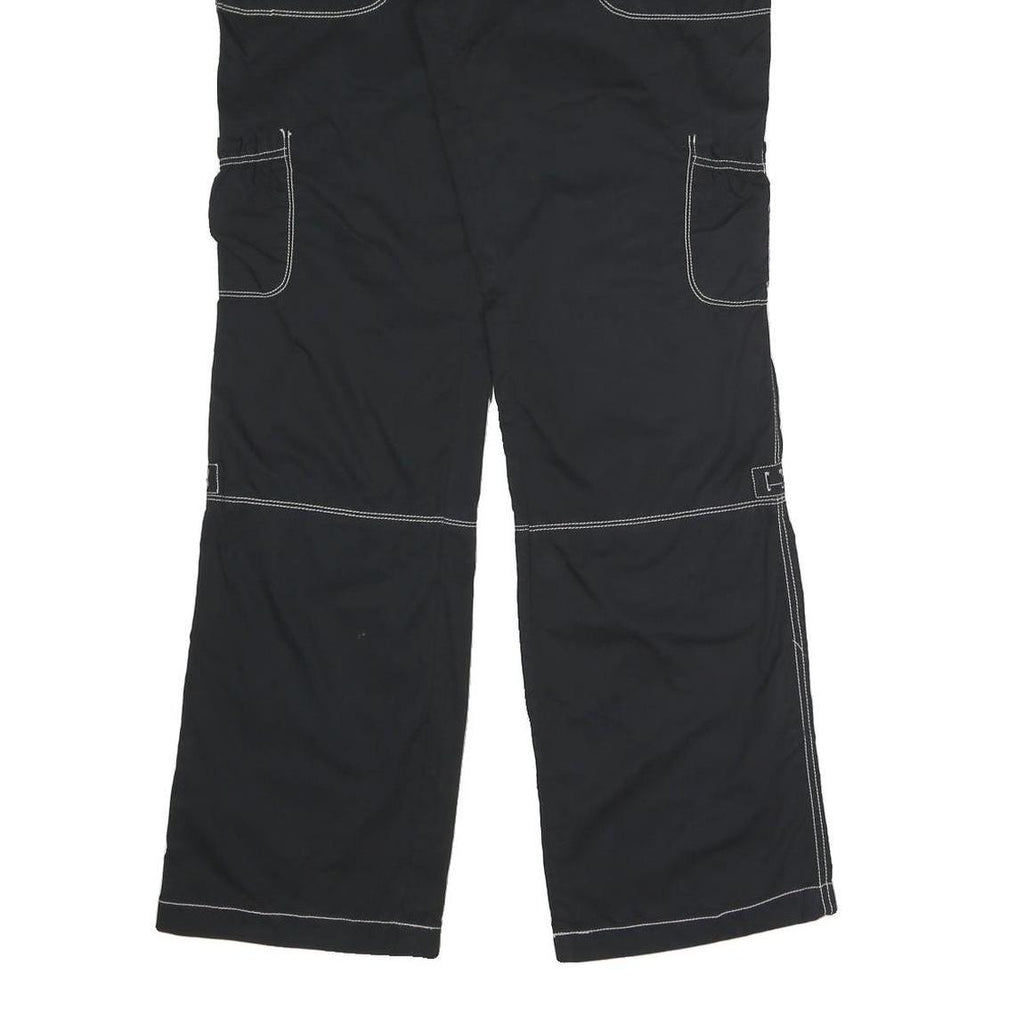 ESPRIT SPORTS Womens Black Relaxed Straight Trousers W34 L34 Zip Polyester