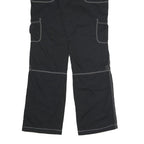 ESPRIT SPORTS Womens Black Relaxed Straight Trousers W34 L34 Zip Polyester