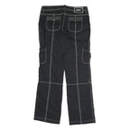 ESPRIT SPORTS Womens Black Relaxed Straight Trousers W34 L34 Zip Polyester