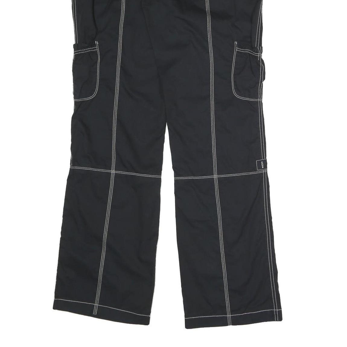 ESPRIT SPORTS Womens Black Relaxed Straight Trousers W34 L34 Zip Polyester