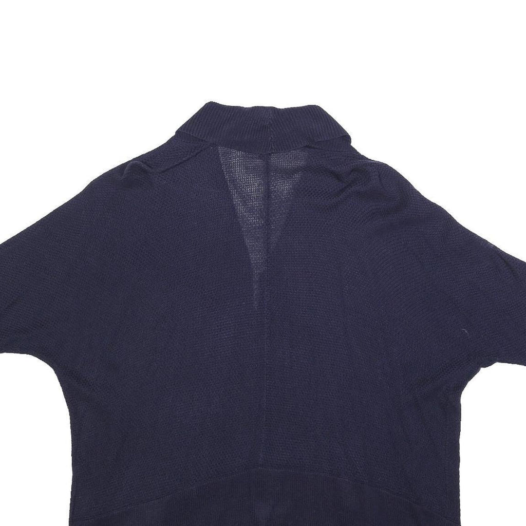 LAUREN RALPH LAUREN Womens Navy Blue Patterned Cardigan Crew Neck Basic Knit XL