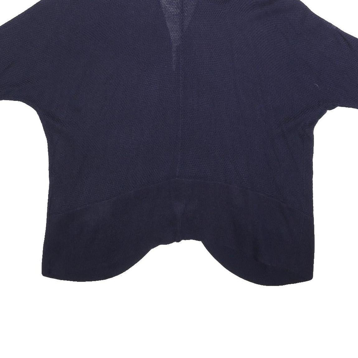 LAUREN RALPH LAUREN Womens Navy Blue Patterned Cardigan Crew Neck Basic Knit XL