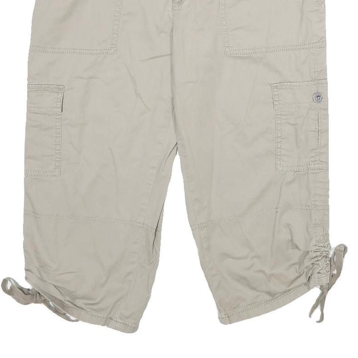 SONOMA Womens Beige Cargo Cotton Blend Shorts L W32 Casual Utility Pocketed