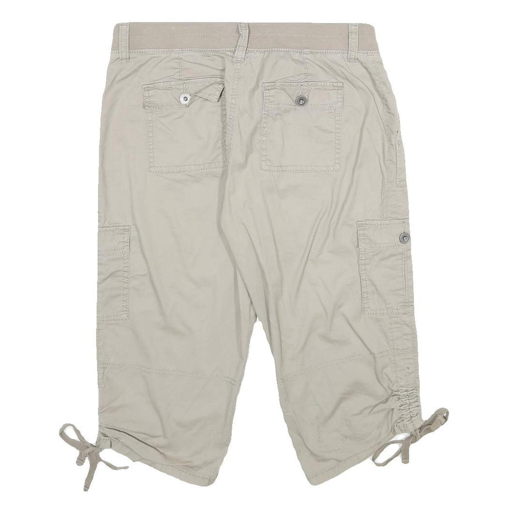SONOMA Womens Beige Cargo Cotton Blend Shorts L W32 Casual Utility Pocketed
