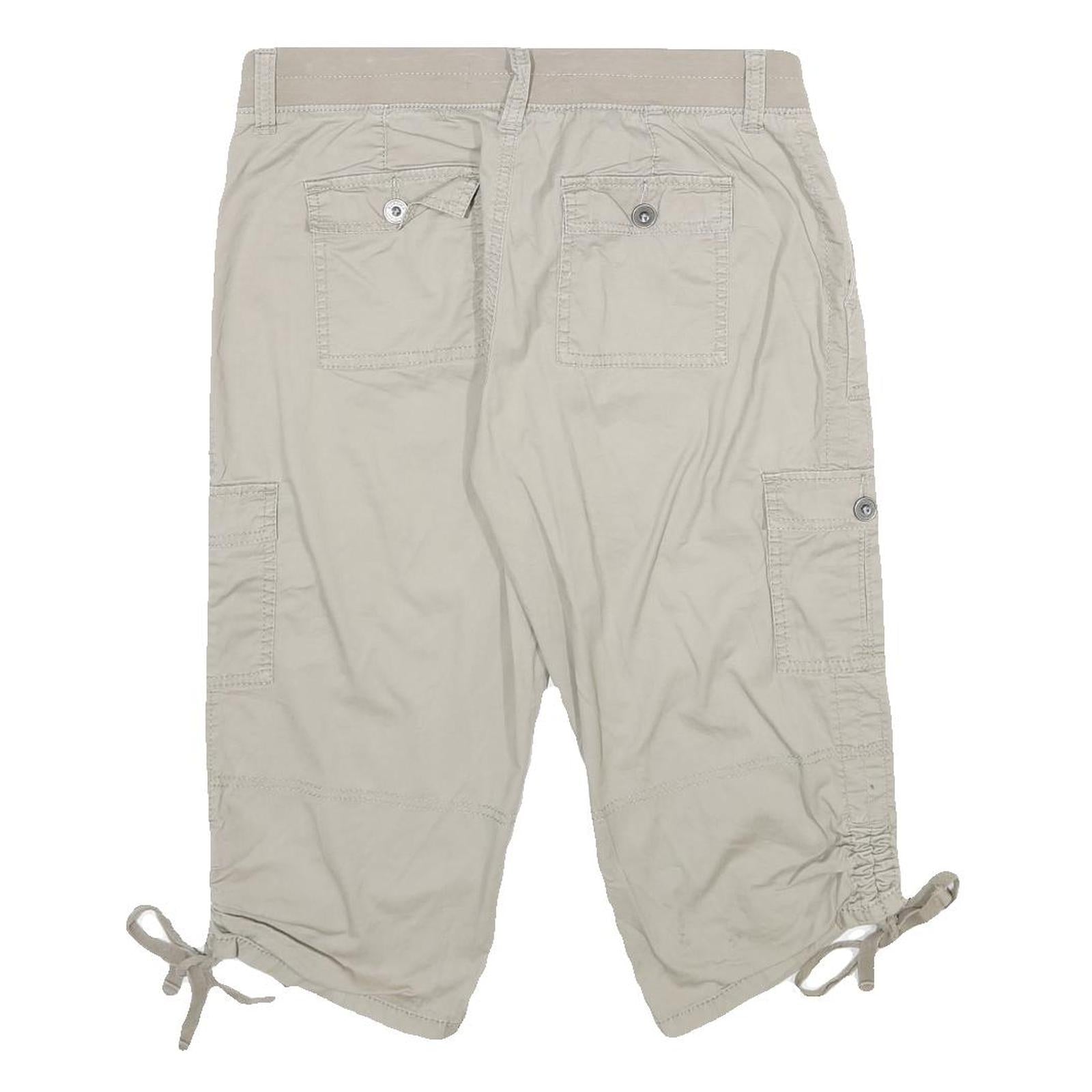 SONOMA Womens Beige Cargo Cotton Blend Shorts L W32 Casual Utility Pocketed