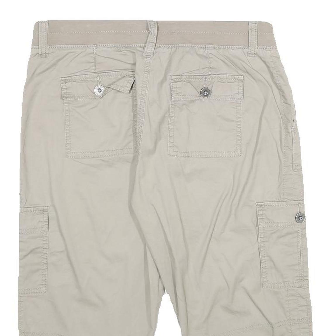 SONOMA Womens Beige Cargo Cotton Blend Shorts L W32 Casual Utility Pocketed