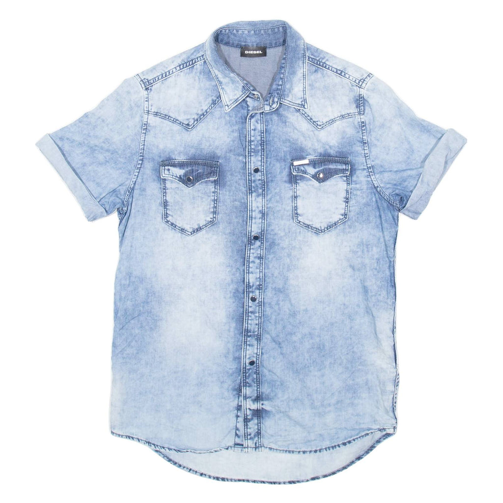 DIESEL Mens Plain Shirt Blue S