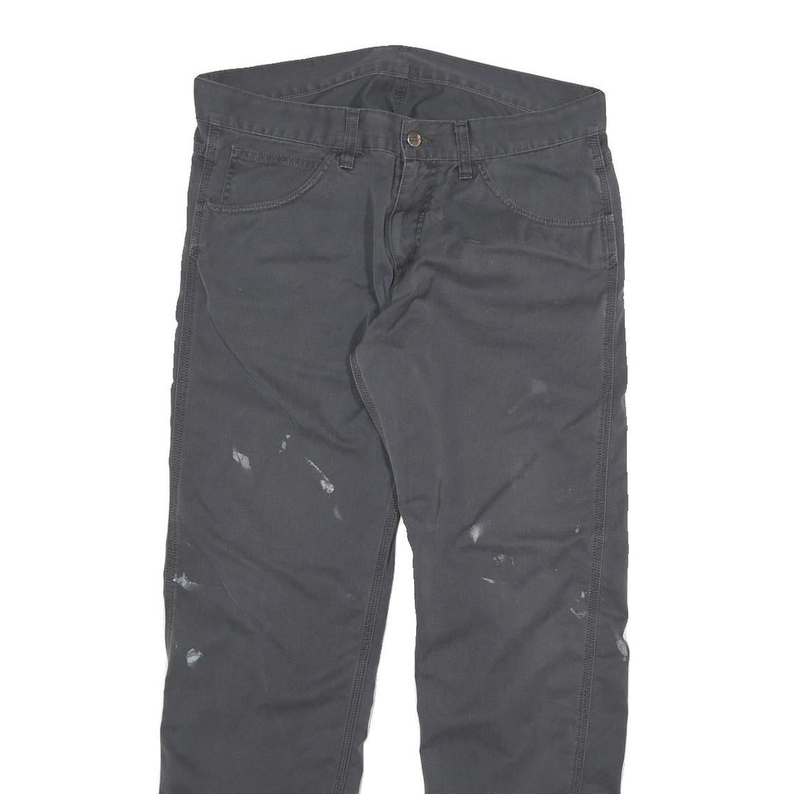 CARHARTT Mens Cotton Blend Grey Regular Straight Trousers W34 L32 Workwear