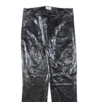 MODELSA Womens Polyester Blend Black Regular Straight Trousers W34 L32 Zip