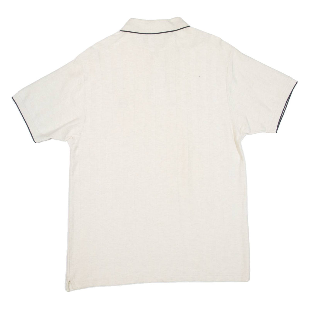 CHAPS RALPH LAUREN Mens Polo Shirt Beige Striped L