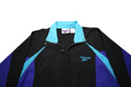 REEBOK Womens Black & Purple Casual Jacket L Nylon Colourblock Zip