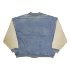 CANADIAN OUTDOORS Mens Blue & Cream Button Cotton Jacket XL Cotton Plain Casual