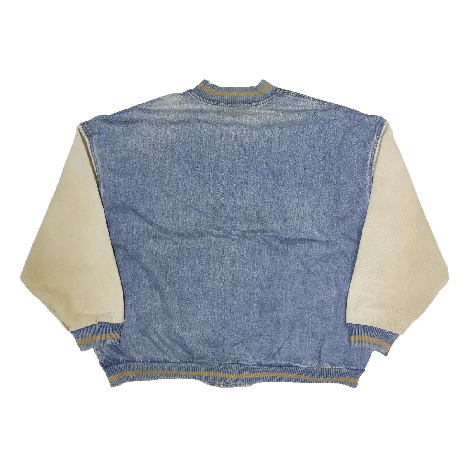 CANADIAN OUTDOORS Mens Blue & Cream Button Cotton Jacket XL Cotton Plain Casual