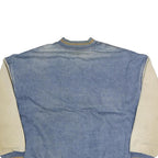 CANADIAN OUTDOORS Mens Blue & Cream Button Cotton Jacket XL Cotton Plain Casual