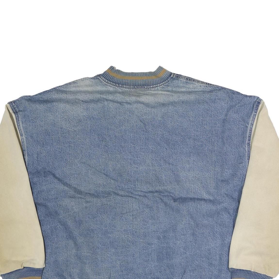 CANADIAN OUTDOORS Mens Blue & Cream Button Cotton Jacket XL Cotton Plain Casual