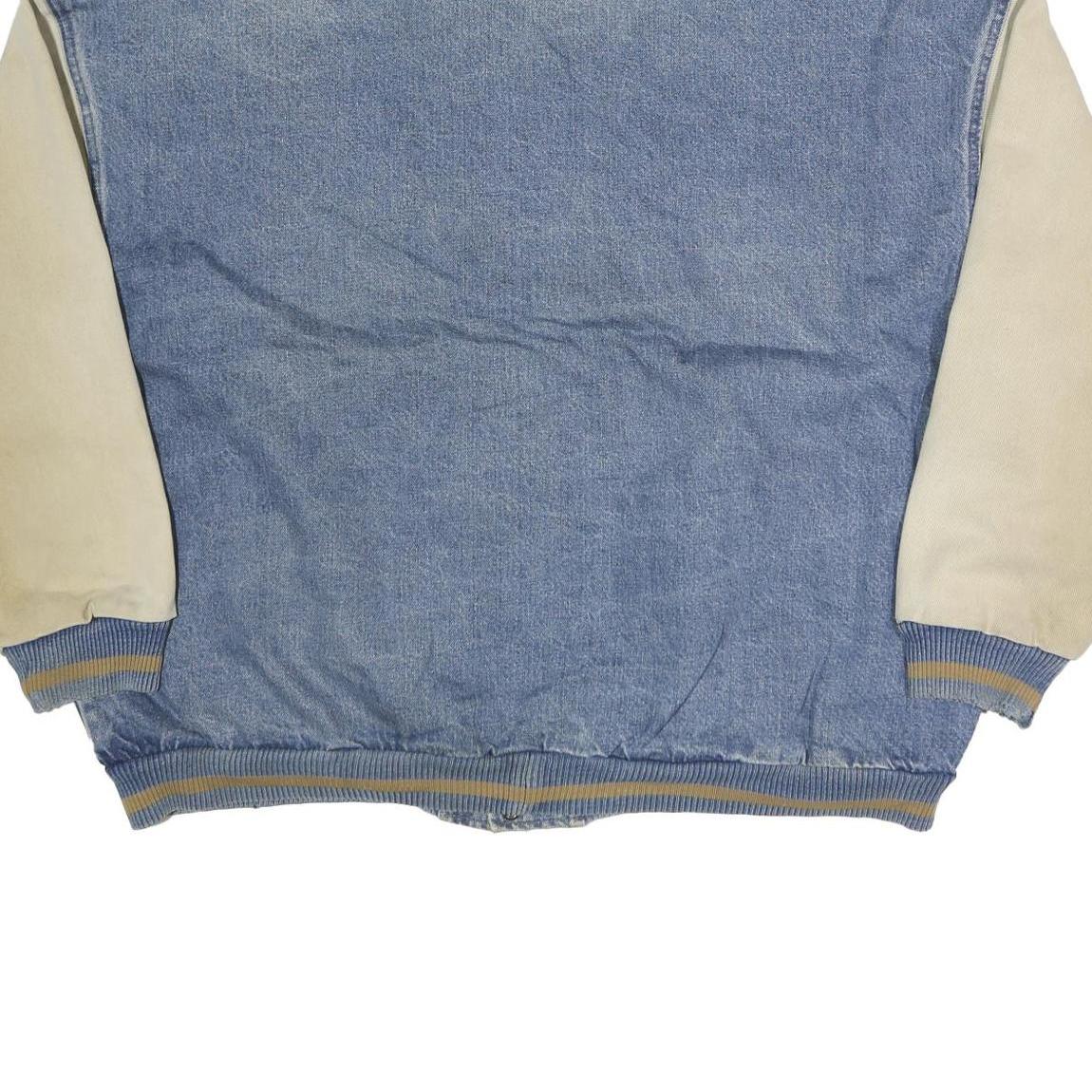 CANADIAN OUTDOORS Mens Blue & Cream Button Cotton Jacket XL Cotton Plain Casual