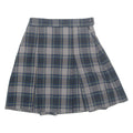 Womens Pleated Skirt Green Knee Length Check XS