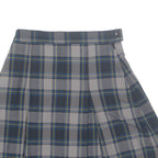 Womens Pleated Skirt Green Knee Length Check XS