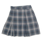 Womens Pleated Skirt Green Knee Length Check XS