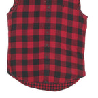 POLO RALPH LAUREN Mens Red & Black Sleeveless Shirt M Cotton Plaid Button-Up