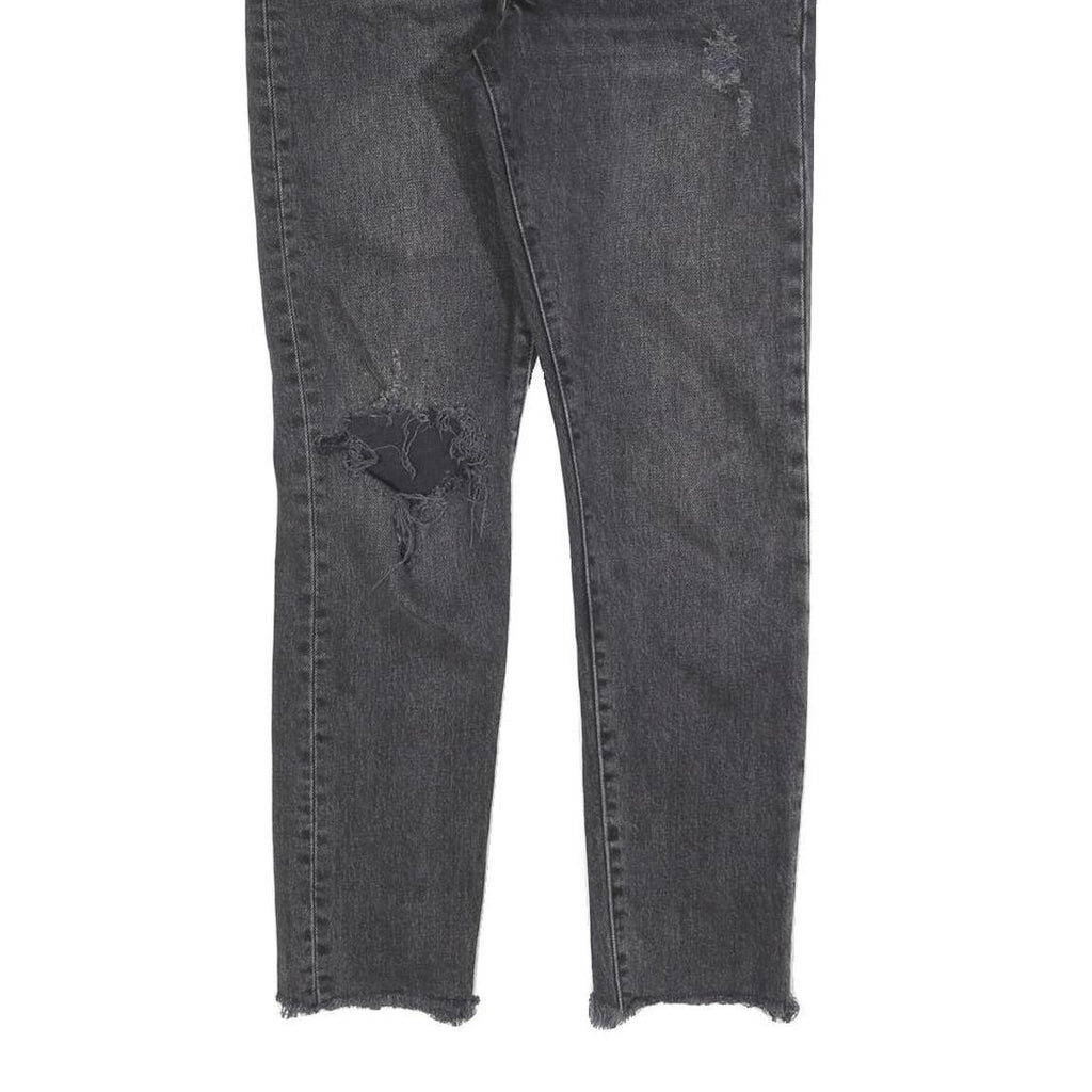 LEVI'S 501S Womens Jeans Black Slim Skinny Denim Medium W26 L28 Ripped