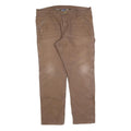 DICKIES Mens Regular Fit Straight Brown Denim W38 L32 Workwear Casual Trousers