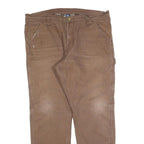 DICKIES Mens Regular Fit Straight Brown Denim W38 L32 Workwear Casual Trousers