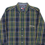 TOMMY JEANS Mens Shirt Blue Check Long Sleeve M