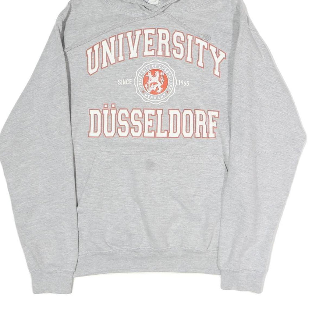 Mens Grey University Düsseldorf Cotton Blend Pullover Hoodie S Casual Sweatshirt