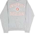 Mens Grey University Düsseldorf Cotton Blend Pullover Hoodie S Casual Sweatshirt