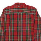 TOMMY HILFIGER Mens Red & Green Plaid Shirt M Long Sleeve Cotton Blend Casual