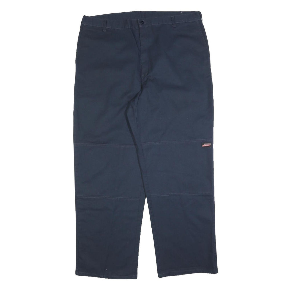 DICKIES Mens Cotton Blend Navy Regular Fit Straight Leg Trousers W40 L32