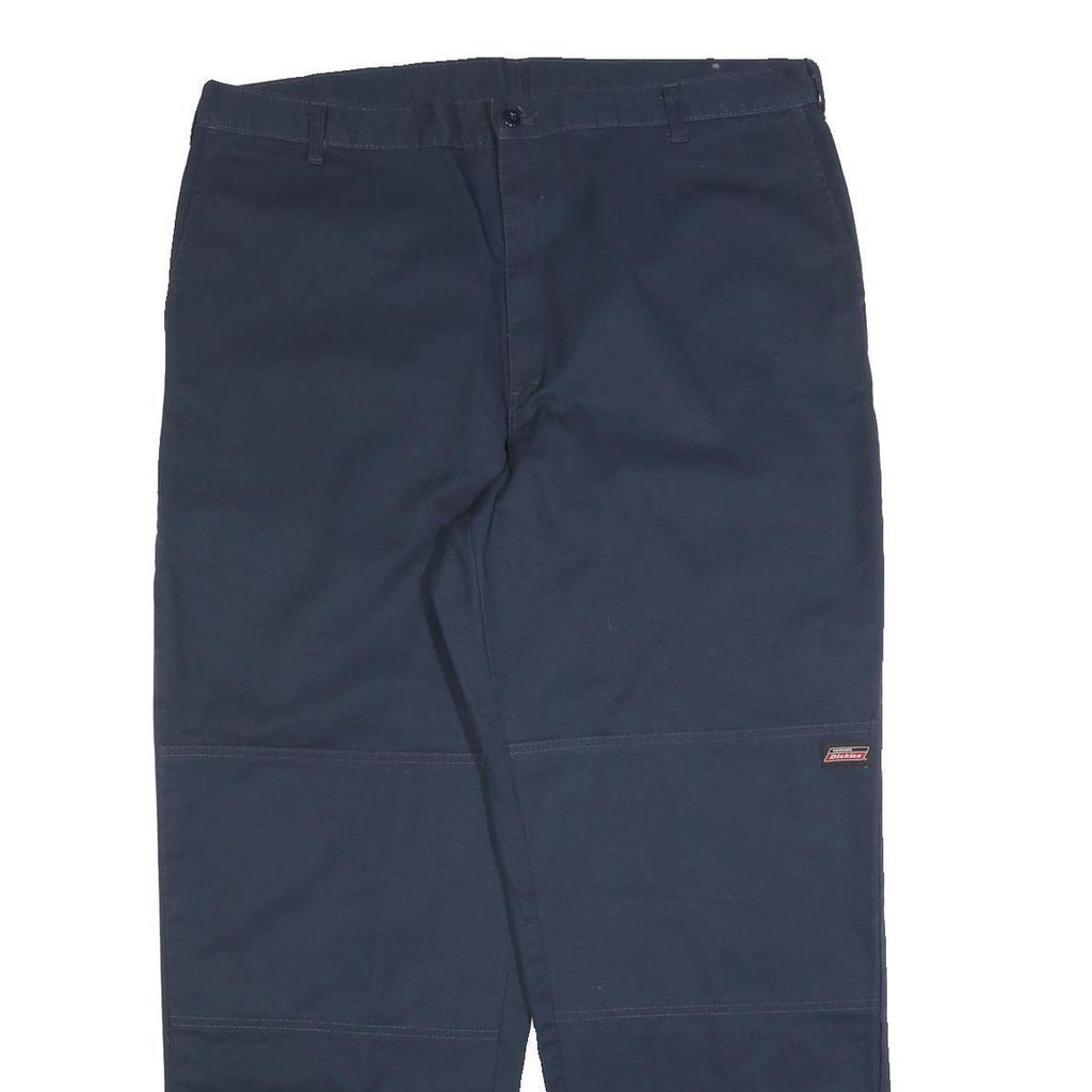 DICKIES Mens Cotton Blend Navy Regular Fit Straight Leg Trousers W40 L32